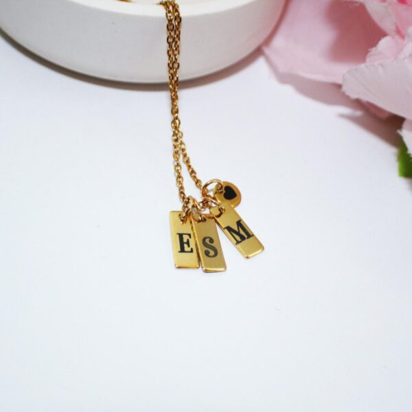 il_fullxfull.7581633334_kqil Minimalist Initial Necklace – Custom Heart Accent Pendant | 18K Gold Plated Stainless Steel