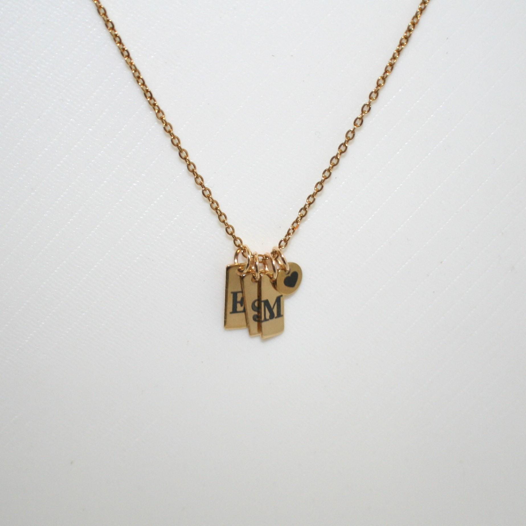 Minimalist Initial Necklace – Custom Heart Accent Pendant | 18K Gold Plated Stainless Steel - Image 6