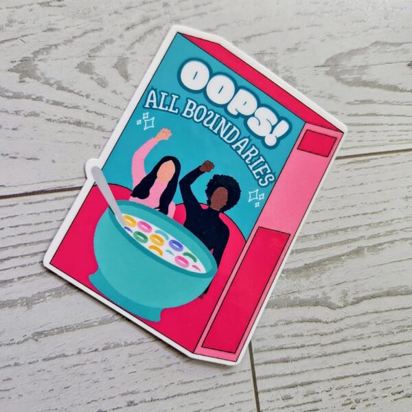 il_fullxfull.7581633640_lzea-1 Feminist Cereal Box Vinyl Sticker - OOPS! All Boundaries