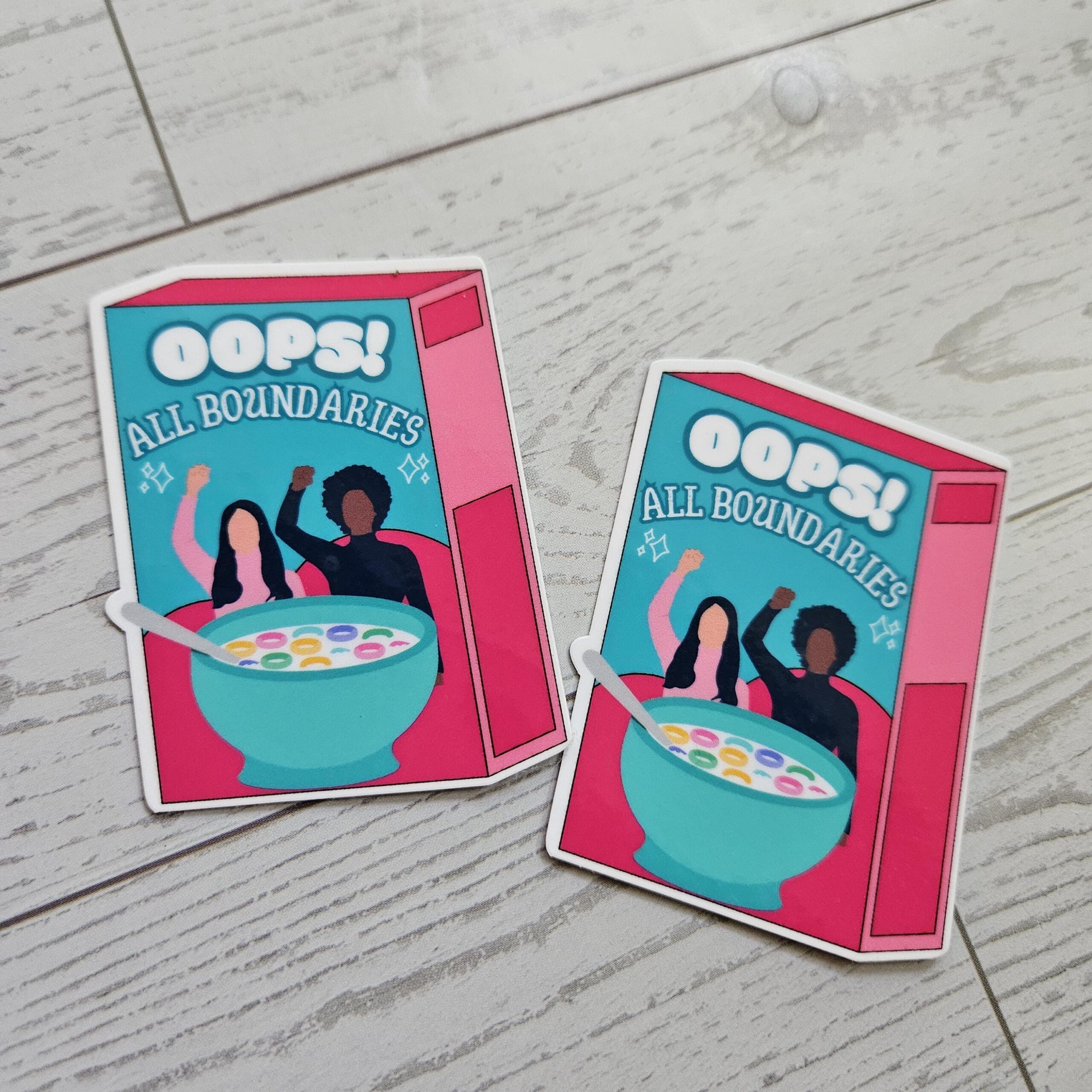 Feminist Cereal Box Vinyl Sticker - OOPS! All Boundaries - Image 4