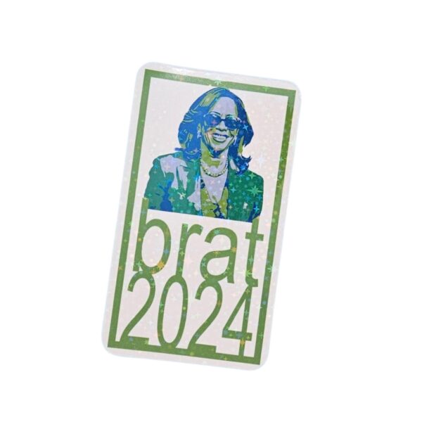 il_fullxfull.7581635260_t2u7-1 Kamala Harris Brat 2024 Original Art Sticker Holographic