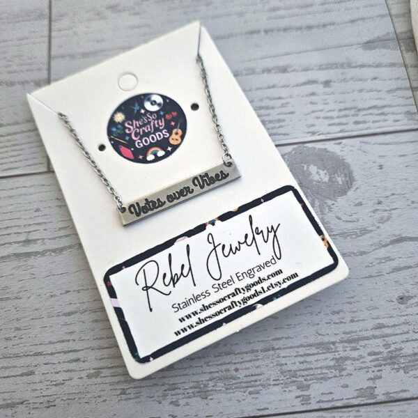 il_fullxfull.7581635362_8k6d-1 Votes Over Vibes Necklace • Satin Stainless Steel, Social Justice Gift