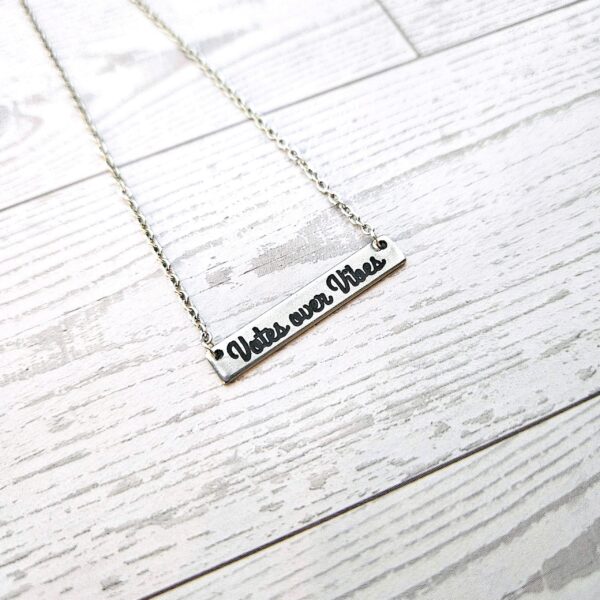 il_fullxfull.7581635774_734m-1 Votes Over Vibes Necklace • Satin Stainless Steel, Social Justice Gift