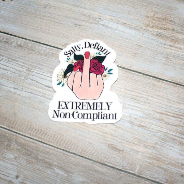 il_fullxfull.7581638684_sq7u Floral Middle Finger Sticker - Defiant Sassy Vinyl Decal