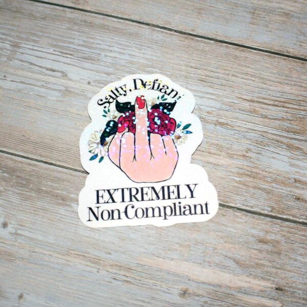 il_fullxfull.7581638740_orez Floral Middle Finger Sticker - Defiant Sassy Vinyl Decal