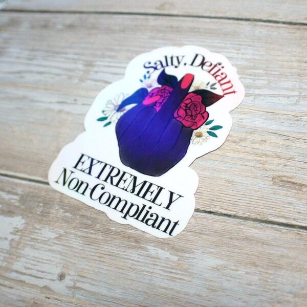 il_fullxfull.7581639220_ahz3 Floral Middle Finger Sticker - Defiant Sassy Vinyl Decal