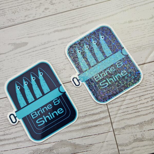 il_fullxfull.7581639370_iuu9-1 Brine and Shine Sardine Can Sticker – Original Art in Matte or Holographic Finish