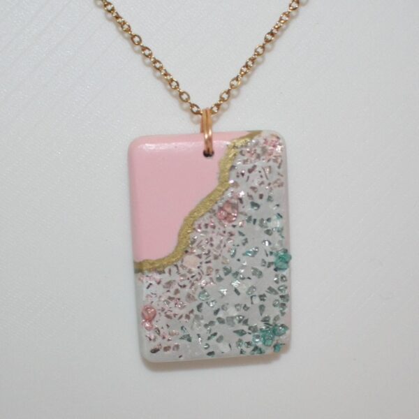 il_fullxfull.7581640058_99nc Handmade Concrete Pendant – Rose Gold Turquoise Inlay, Pink & Gold Accent