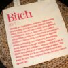 il_fullxfull.7581641556_knnv Feminist Bitch Tote Bag, Women's Rights Activism Canvas Bag, Hot Pink Print