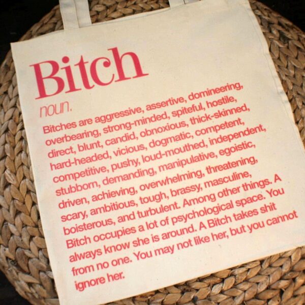 il_fullxfull.7581641556_knnv Feminist Bitch Tote Bag, Women's Rights Activism Canvas Bag, Hot Pink Print