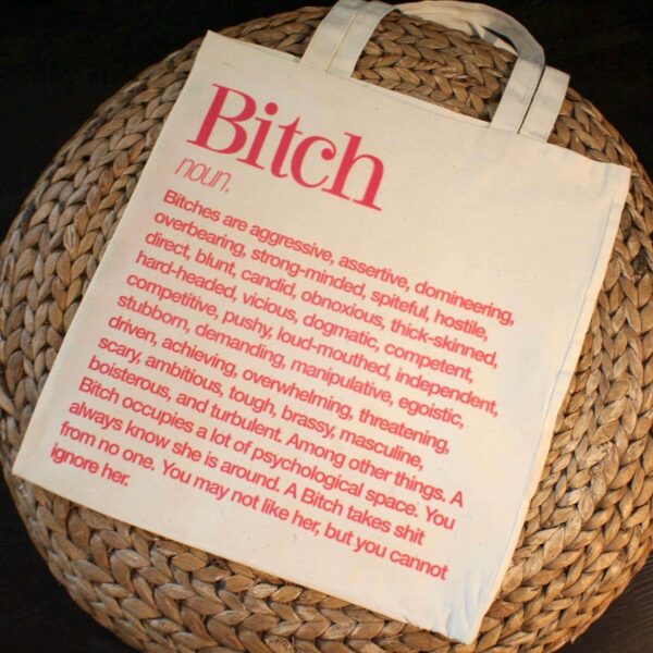 il_fullxfull.7581641628_a1sf Feminist Bitch Tote Bag, Women's Rights Activism Canvas Bag, Hot Pink Print
