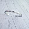 Engraved Stainless Steel Cuff Bracelet | Minimalist Poet Quote Jewelry 4 Engraved Stainless Steel Cuff Bracelet | Minimalist Poet Quote Jewelry