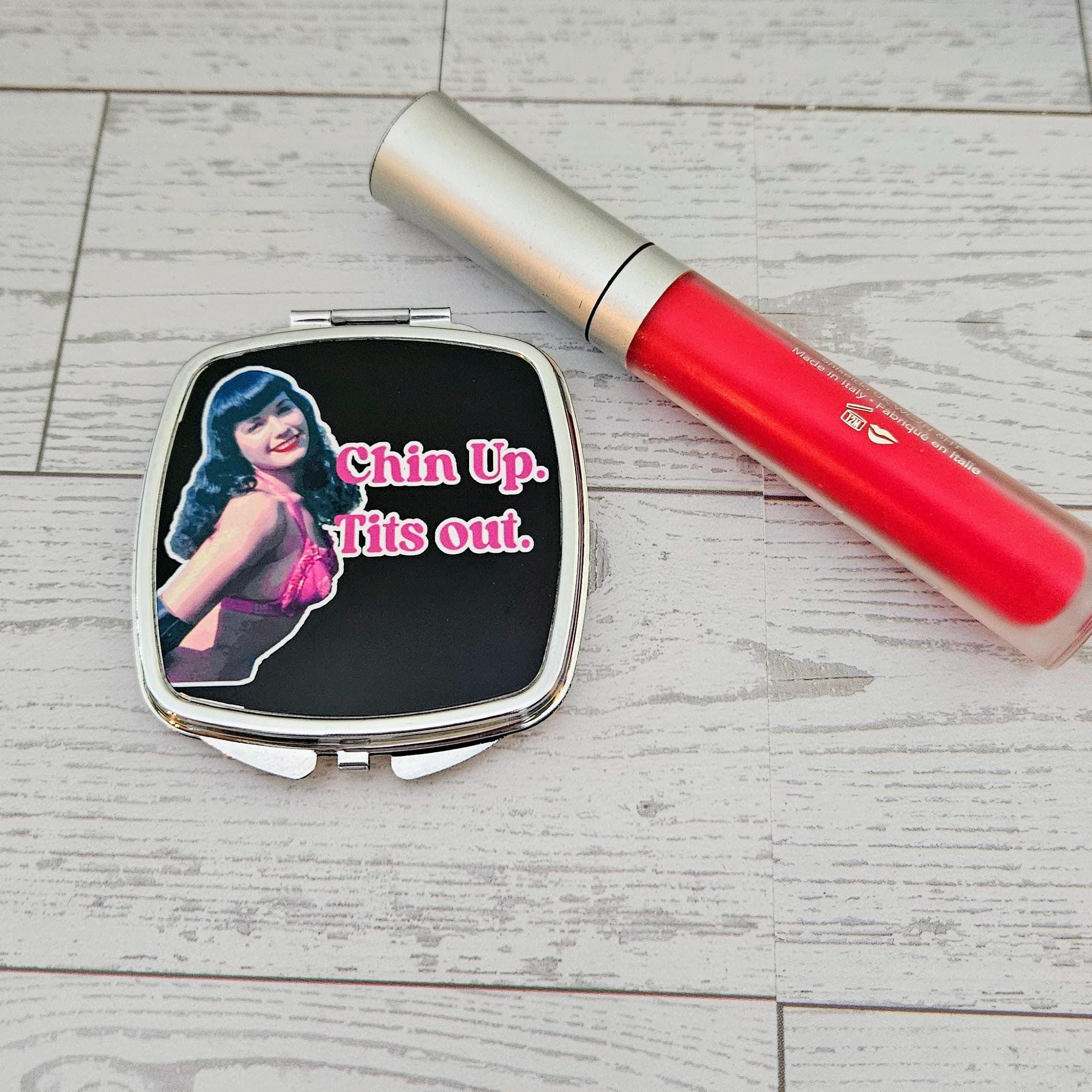 Bettie Page Compact Mirror: Retro Pin-Up Makeup Accessory