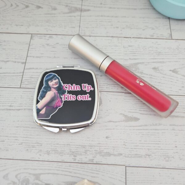 Bettie Page Compact Mirror: Retro Pin-Up Makeup Accessory