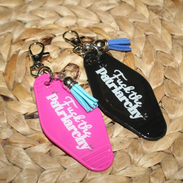 il_fullxfull.7581645044_6o3l Fuck the Patriarchy Motel Key, Feminist Bag Charm, Activist Gift