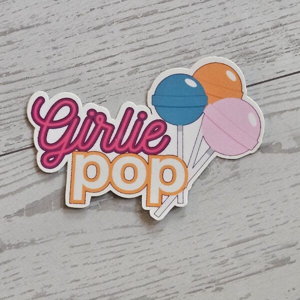 Girlie Pop Lollipop Sticker Holographic Glitter Matte Coquette Decal