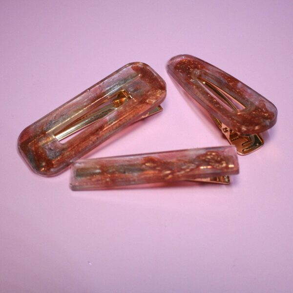 Tortoiseshell Resin Hair Clip Golden Flake Alligator Barrette Retro Modern Thick Hair Accessory Minimalist