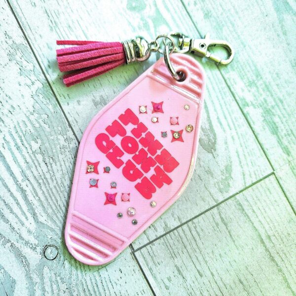 il_fullxfull.7581650078_bowx-1 Pink Pony Club Motel Keychain — Pastel Pink Rhinestone Tassel Bag Charm