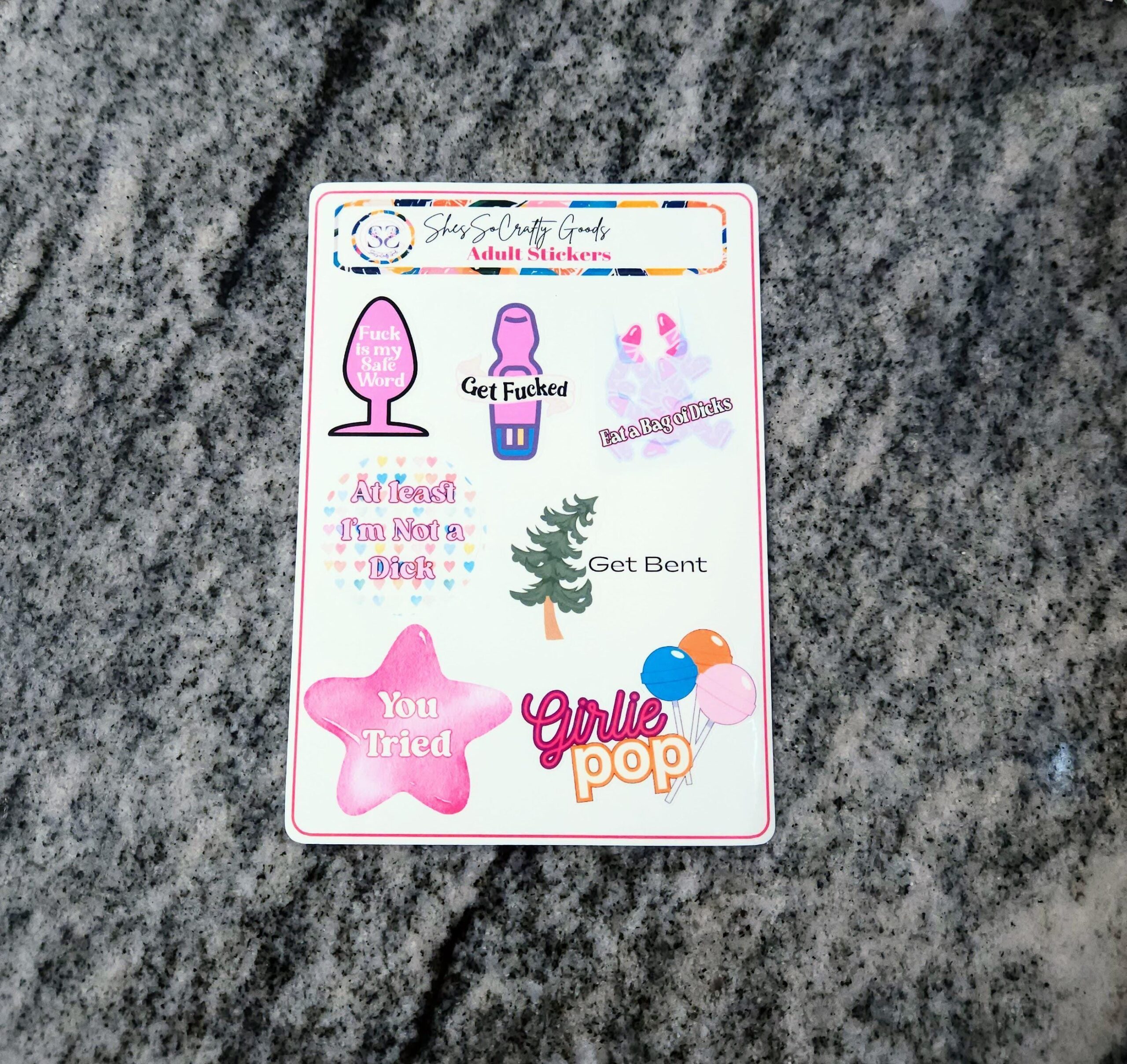 Funny Adult Sticker Sheet | Sarcastic Dark Humor Gag Gift for Her - Image 9