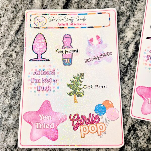 il_fullxfull.7581652188_d2ut-1 Funny Adult Sticker Sheet | Sarcastic Dark Humor Gag Gift for Her