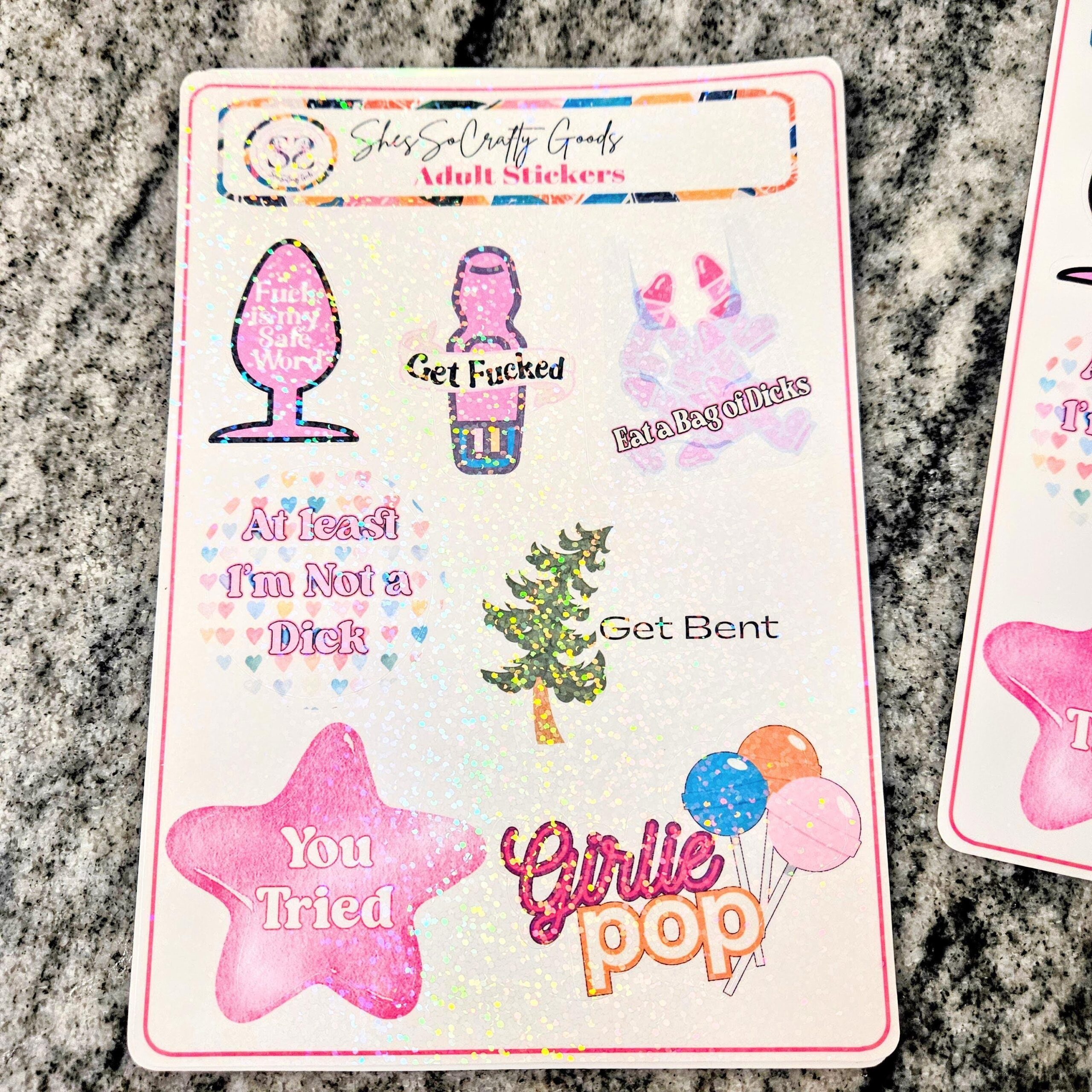 Funny Adult Sticker Sheet | Sarcastic Dark Humor Gag Gift for Her - Image 13