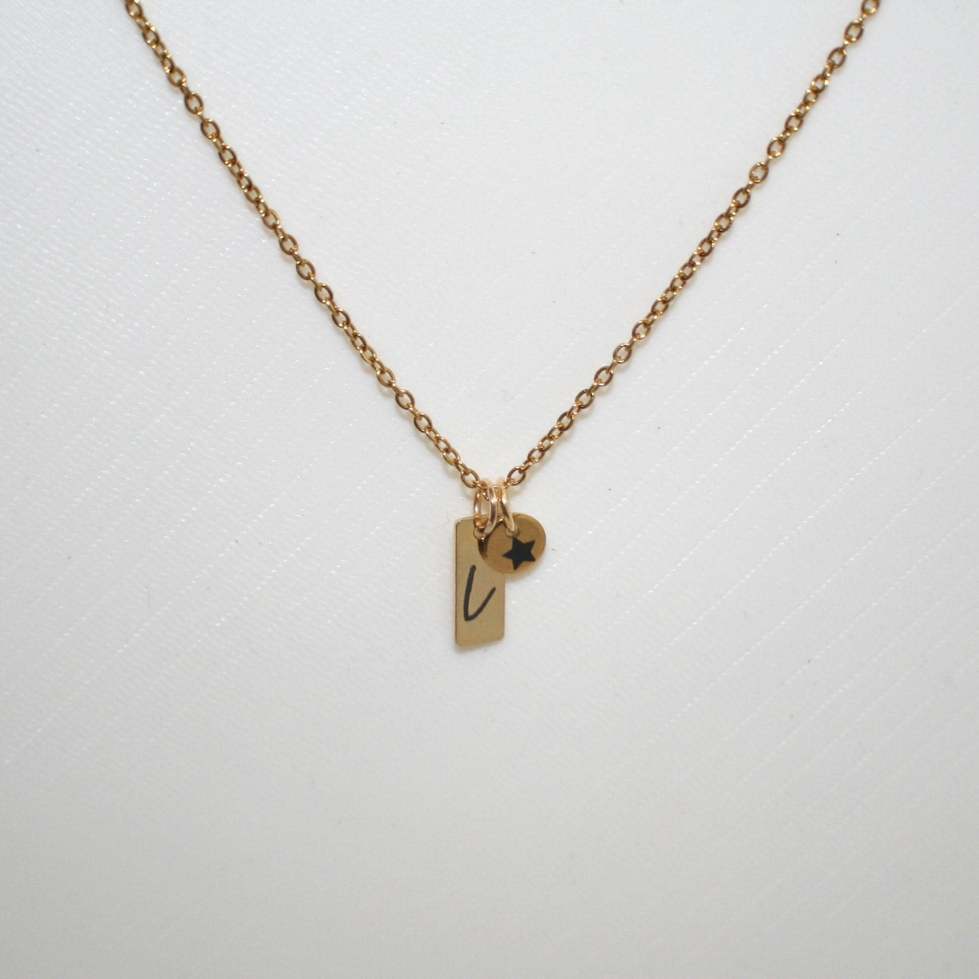 Personalized Gold Plated Initial Necklace with Star Pendant – Custom Script Jewelry - Image 7