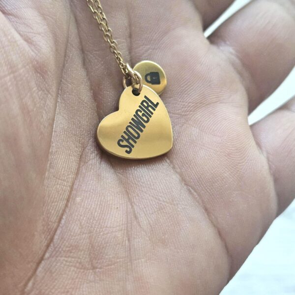 il_fullxfull.7581654456_3vi2-1 Gold Showgirl Heart Necklace: Engraved Stainless Steel Pendant, Charm Accent