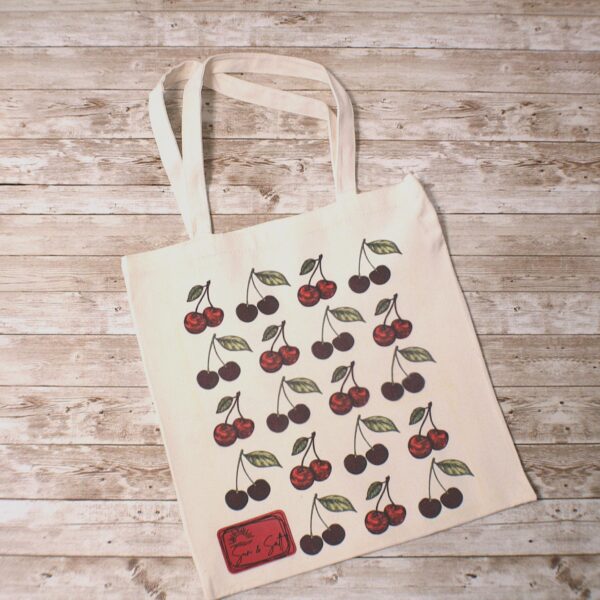 il_fullxfull.7581656372_9p1o-1 Cherry Canvas Tote Bag: Hand-Drawn Fruit Art, Summer Market Bag