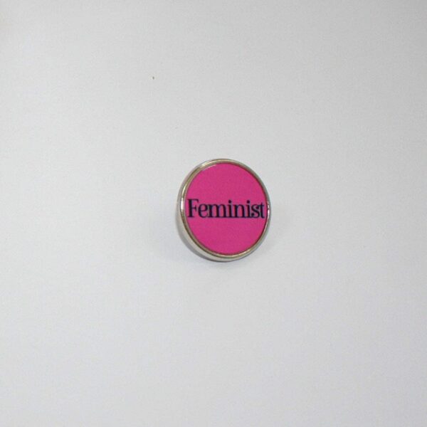 il_fullxfull.7581658114_i2zm Hot Pink Feminist Steel Lapel Pin: Statement Backpack Accessory