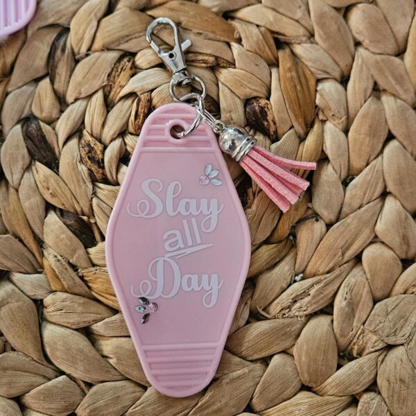 il_fullxfull.7581659886_4nbz Slay All Day Motel Keychain: 3D Printed Pink Bag Charm
