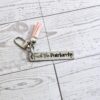 Fuck the Patriarchy Keychain – Engraved Stainless Steel Bar with Pink Tassel – Feminist Gift