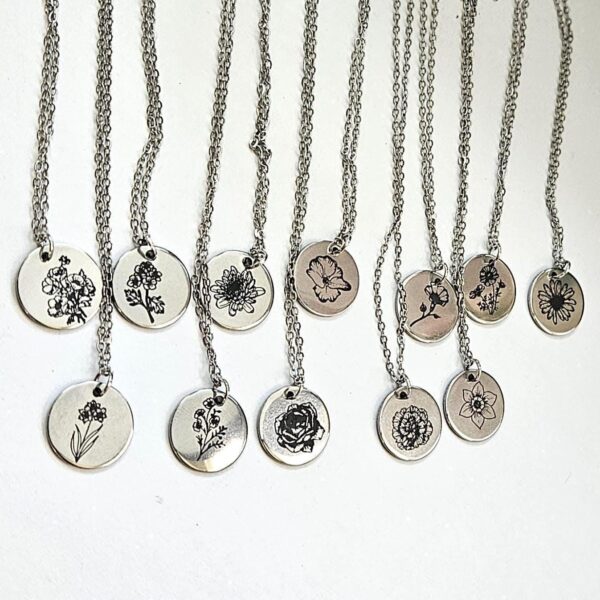 il_fullxfull.7581660780_8rvh Birth Flower Necklace – Stainless Steel Layering Pendant - Your Choice