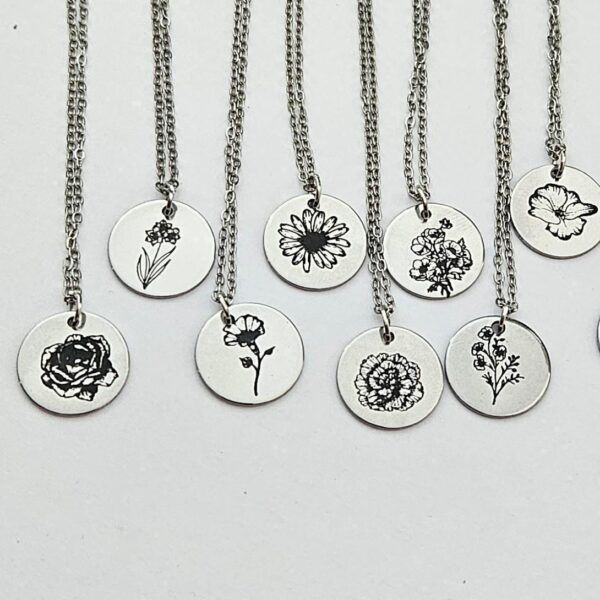 il_fullxfull.7581660828_180g Birth Flower Necklace – Stainless Steel Layering Pendant - Your Choice