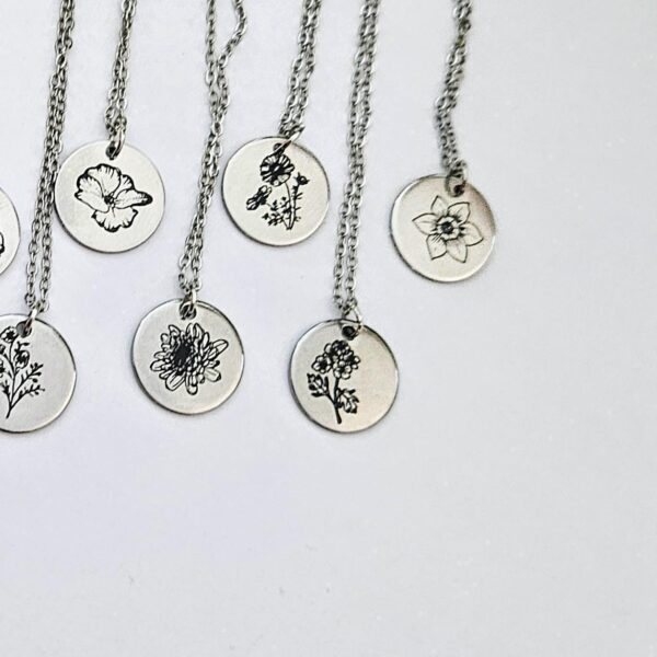 il_fullxfull.7581660878_24uj-1 Birth Flower Necklace – Stainless Steel Layering Pendant - Your Choice