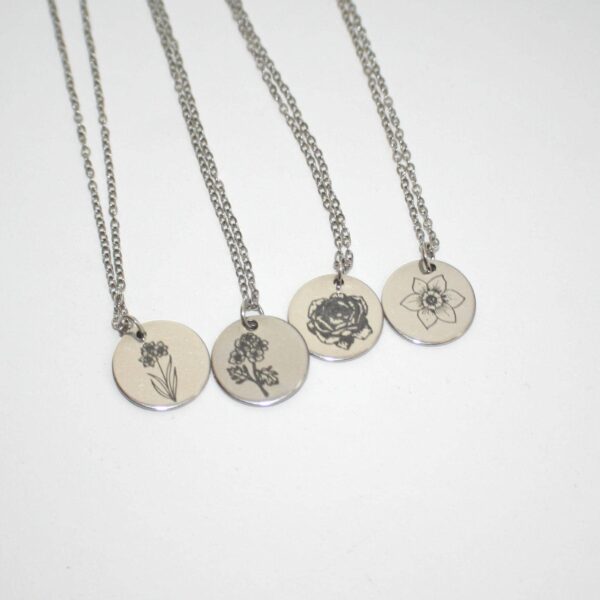 il_fullxfull.7581660946_itcb Birth Flower Necklace – Stainless Steel Layering Pendant - Your Choice