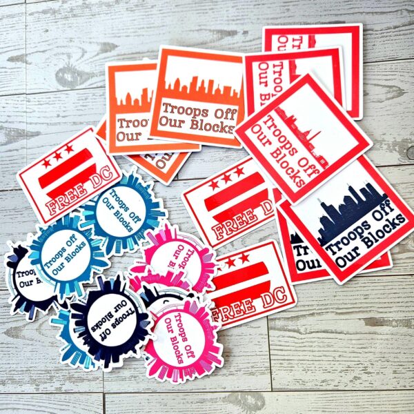Baltimore Skyline Protest Sticker: Troops Off Our Blocks Vinyl Decal