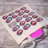 Tomato Tote Bag: Hand-Colored Canvas Grocery Bag with Leatherette Patch