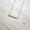 Fear No Man Necklace – Feminist Jewelry Gift – Stainless Steel Bar Pendant with Black Engraving