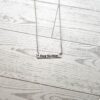 Fear No Man Necklace – Feminist Jewelry Gift – Stainless Steel Bar Pendant with Black Engraving