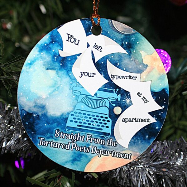 il_fullxfull.7581664566_imss Typewriter Snow Flake Paper Ornament TS Inspired Ornament - Swifty