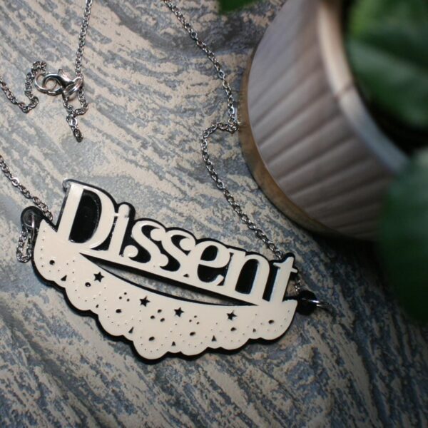 Silver RBG Dissent Collar Necklace - Feminist Statement Jewelry