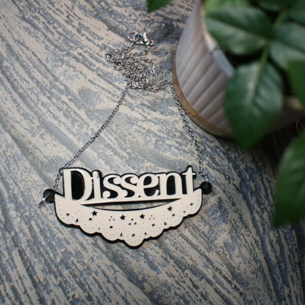 Silver RBG Dissent Collar Necklace - Feminist Statement Jewelry