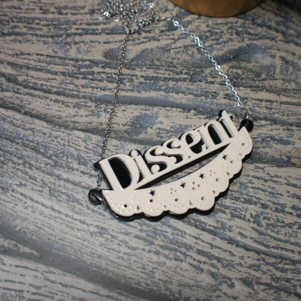 Silver RBG Dissent Collar Necklace - Feminist Statement Jewelry