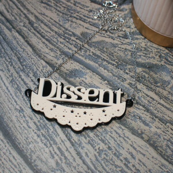 Silver RBG Dissent Collar Necklace - Feminist Statement Jewelry
