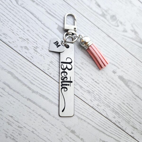 il_fullxfull.7581666342_3027-1 Personalized Bestie Keychain • Stainless Steel Engraved Tag with Initial Heart & Tassel