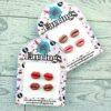 Tiny Lip Stud Earrings Matte Glitter Polymer Clay Hypoallergenic Minimalist Cheeky Feminist Jewelry Gift