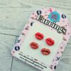 Tiny Lip Stud Earrings Matte Glitter Polymer Clay Hypoallergenic Minimalist Cheeky Feminist Jewelry Gift