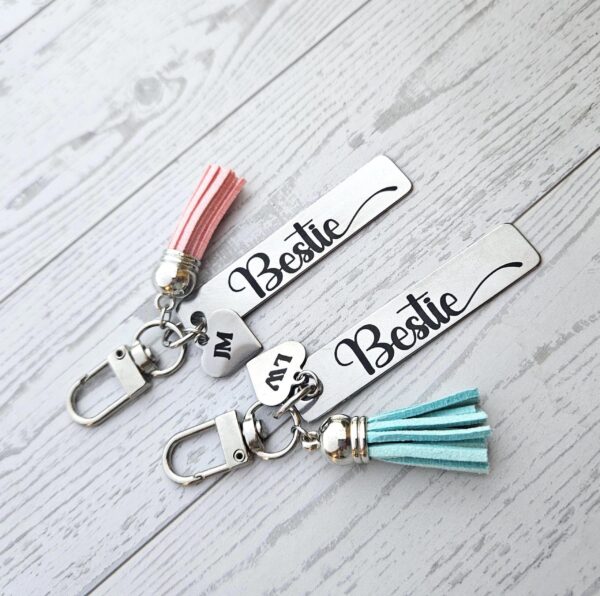 il_fullxfull.7581666590_qxk5-1 Personalized Bestie Keychain • Stainless Steel Engraved Tag with Initial Heart & Tassel