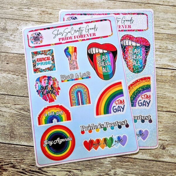 il_fullxfull.7581667430_t4rf Pride Sticker Sheet | 11-Pack LGBTQ Gay Pride Decals for Activists
