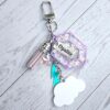 il_fullxfull.7581667582_mzuq Opalite Bag Charm | Glow In The Dark Lightning Strike Keychain | Custom Engraved Gift
